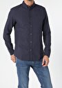 thumb-Afficher les détails de Chemise À Manches Longues Marine Slim Fit   Homme