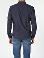 thumb-Afficher les détails de Chemise À Manches Longues Marine Slim Fit   Homme