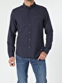 thumb-Afficher les détails de Chemise À Manches Longues Marine Slim Fit   Homme