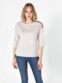 thumb-Afficher les détails de T-shirt À Manches Longues Beige Regular Fit  Femme