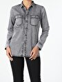 thumb-Afficher les détails de Chemise À Manches Longues Denim Regular Fit   Femme