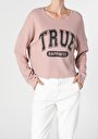thumb-Afficher les détails de T-shirt À Manches Longues Rose Oversize Fit  Femme