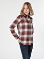 thumb-Afficher les détails de Chemise À Manches Longues Bordeaux Regular Fit   Femme