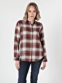 thumb-Afficher les détails de Chemise À Manches Longues Bordeaux Regular Fit   Femme