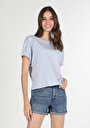 thumb-Afficher les détails de T-shirt À Manches Courtes Bleu Regular Fit  Femme