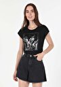thumb-Afficher les détails de T-shirt À Manches Courtes Noir Regular Fit  Femme