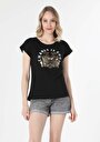 thumb-Afficher les détails de T-shirt À Manches Courtes Noir Regular Fit  Femme