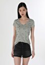 thumb-Afficher les détails de T-shirt À Manches Courtes Vert Slim Fit  Femme
