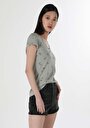 thumb-Afficher les détails de T-shirt À Manches Courtes Vert Slim Fit  Femme