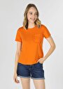 thumb-Afficher les détails de T-shirt À Manches Courtes Orange Regular Fit  Femme