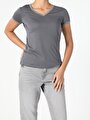thumb-Afficher les détails de T-shirt À Manches Courtes Anthracite Regular Fit  Femme