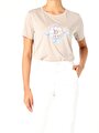 thumb-Afficher les détails de T-shirt À Manches Courtes Beige Regular Fit  Femme