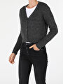 thumb-Afficher les détails de Cardigan Tricot Anthracite Regular Fit Femme
