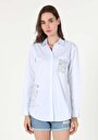 thumb-Afficher les détails de Chemise À Manches Longues Bleu Relaxed Fit   Femme