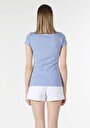 thumb-Afficher les détails de T-shirt À Manches Courtes Bleu Slim Fit  Femme