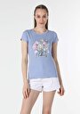 thumb-Afficher les détails de T-shirt À Manches Courtes Bleu Slim Fit  Femme