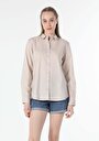 thumb-Afficher les détails de Chemise À Manches Longues Beige Regular Fit   Femme
