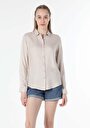 thumb-Afficher les détails de Chemise À Manches Longues Beige Regular Fit   Femme