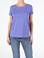 thumb-Afficher les détails de T-shirt À Manches Courtes Violet Slim Fit  Femme
