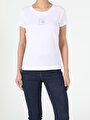 thumb-Afficher les détails de T-shirt À Manches Courtes Blanc Slim Fit  Femme