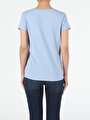 thumb-Afficher les détails de T-shirt À Manches Courtes Bleu Regular Fit  Femme