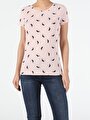 thumb-Afficher les détails de T-shirt À Manches Courtes Rose Slim Fit  Femme