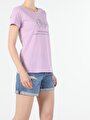 thumb-Afficher les détails de T-shirt À Manches Courtes Violet Regular Fit  Femme