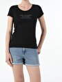 thumb-Afficher les détails de T-shirt À Manches Courtes Noir Slim Fit  Femme