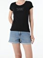 thumb-Afficher les détails de T-shirt À Manches Courtes Noir Slim Fit  Femme