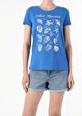 thumb-Afficher les détails de T-shirt À Manches Courtes Bleu Regular Fit  Femme