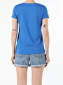 thumb-Afficher les détails de T-shirt À Manches Courtes Bleu Regular Fit  Femme
