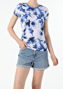 thumb-Afficher les détails de T-shirt À Manches Courtes Bleu Slim Fit  Femme