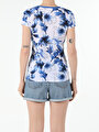 thumb-Afficher les détails de T-shirt À Manches Courtes Bleu Slim Fit  Femme