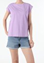 thumb-Afficher les détails de T-shirt À Manches Courtes Violet Regular Fit  Femme