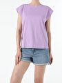 thumb-Afficher les détails de T-shirt À Manches Courtes Violet Regular Fit  Femme