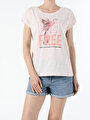 thumb-Afficher les détails de T-shirt À Manches Courtes Saumon Regular Fit  Femme