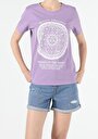 thumb-Afficher les détails de T-shirt À Manches Courtes Violet Comfort Fit  Femme