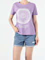 thumb-Afficher les détails de T-shirt À Manches Courtes Violet Comfort Fit  Femme