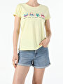 thumb-Afficher les détails de T-shirt À Manches Courtes Jaune Regular Fit  Femme