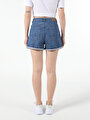 thumb-Afficher les détails de Short Denim Chino Femme