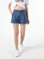 thumb-Afficher les détails de Short Denim Chino Femme