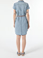 thumb-Afficher les détails de Robe Bleu Clair Regular Fit    Femme