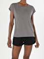 thumb-Afficher les détails de T-shirt À Manches Courtes Gris Regular Fit  Femme