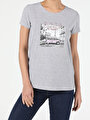 thumb-Afficher les détails de T-shirt À Manches Courtes Gris Regular Fit  Femme