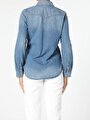 thumb-Afficher les détails de Chemise À Manches Longues Bleu Slim Fit   Femme
