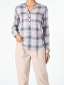 thumb-Afficher les détails de Chemisier À Manches Longues Multicolou Slim Fit Femme