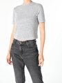thumb-Afficher les détails de T-shirt À Manches Courtes Gris Slim Fit  Femme