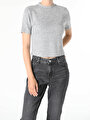 thumb-Afficher les détails de T-shirt À Manches Courtes Gris Slim Fit  Femme