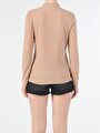 thumb-Afficher les détails de T-shirt À Manches Longues Beige Slim Fit  Femme