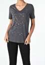 thumb-Afficher les détails de T-shirt À Manches Courtes Anthracite Regular Fit  Femme